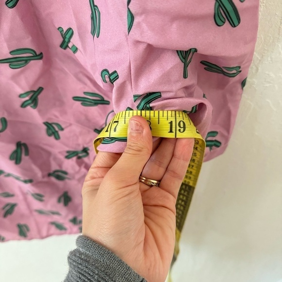 Pink Green Cactus Cacti Button Front T Shirt Size XL - Picture 7 of 8